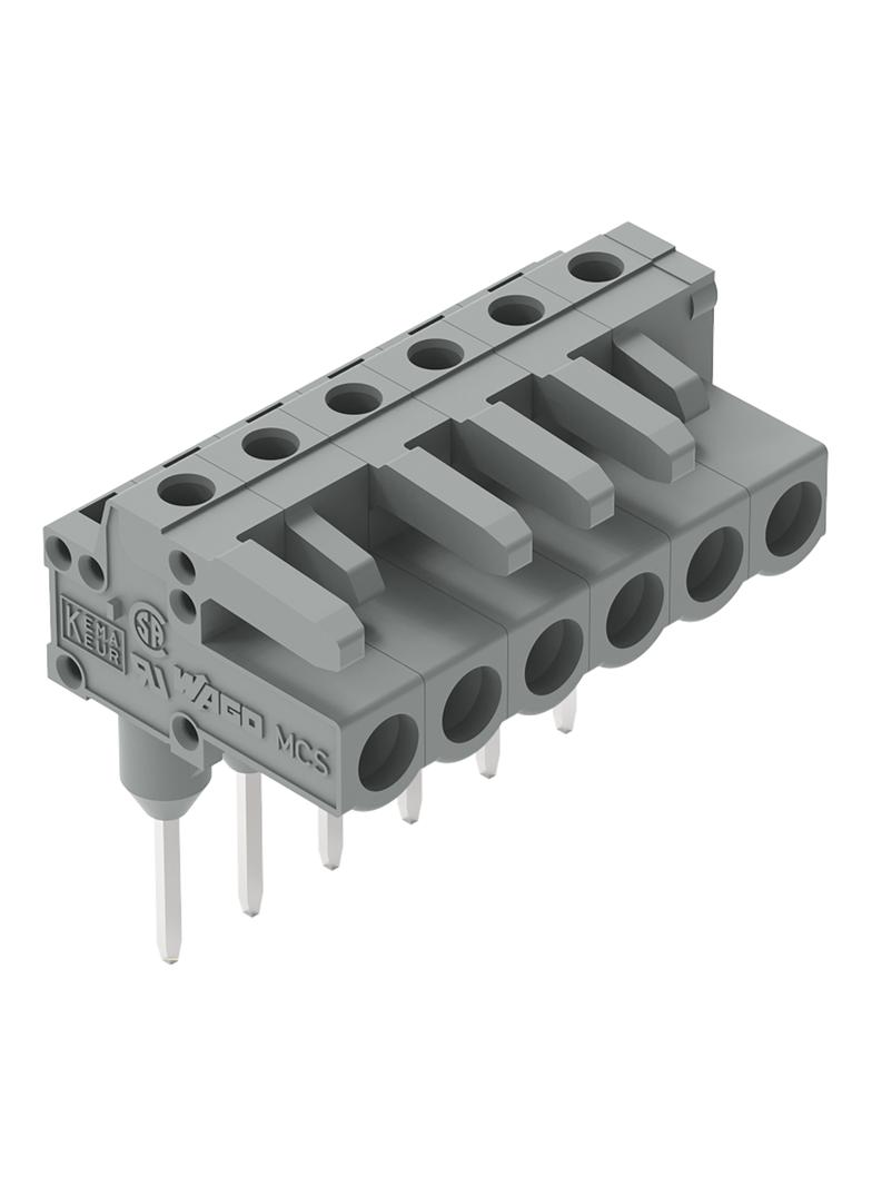 MCS-MIDI Classic gniazdo kątowe 6-bieg. szare raster 5 mm