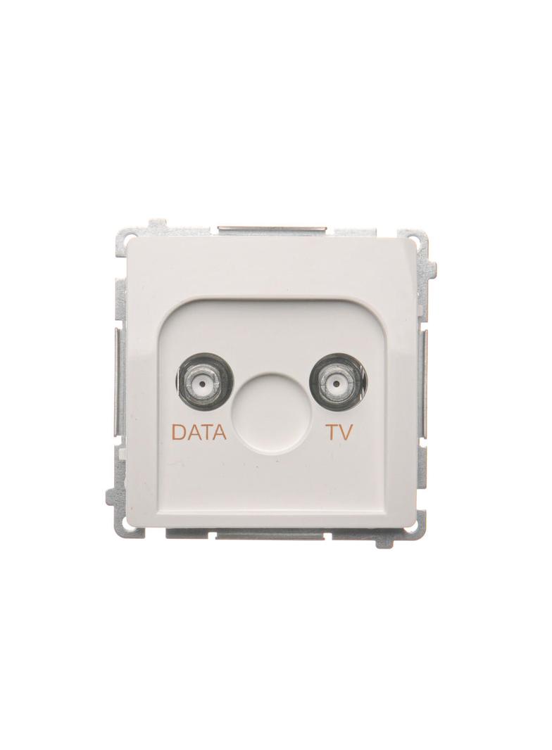 Simon Basic Gniazdo antenowe TV-DATA 1x wejście: 5–1000 MHz biały