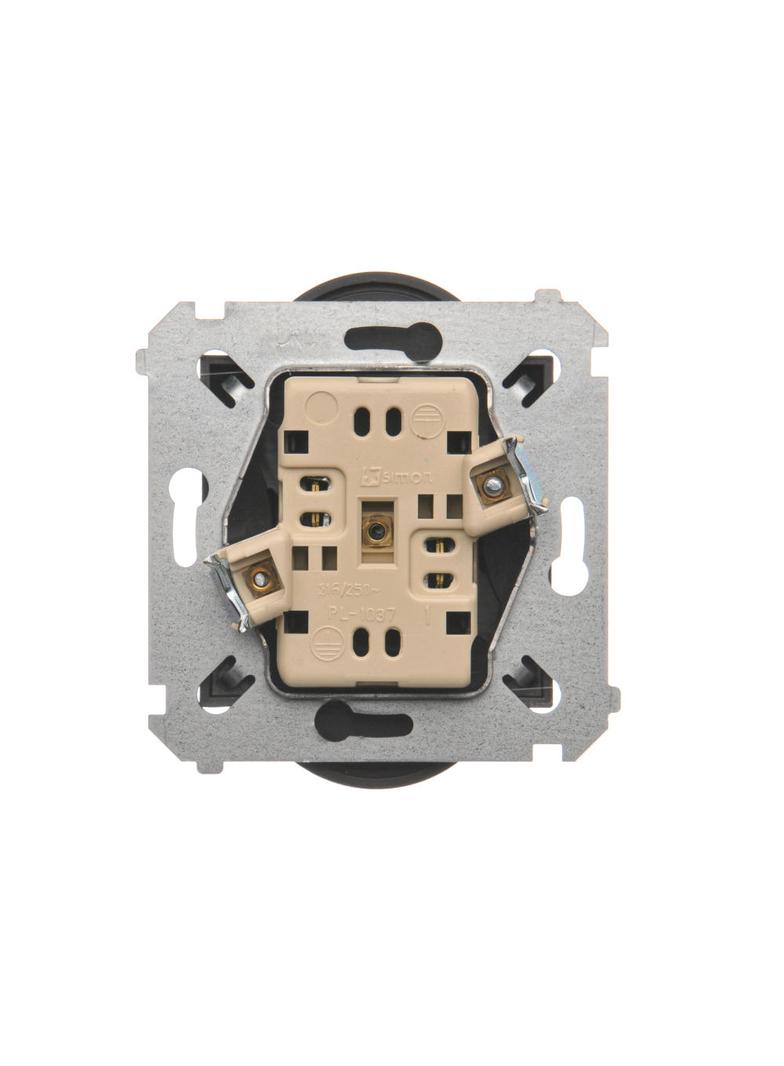 Simon 54 Nature Gniazdo wtyczkowe bez uziemienia z przesłonami podwójne do ramek NATURE 16A 250V zaciski śrubowe czarny DG2MZN.01/49 DG2MZN.01/48 KONTAKT