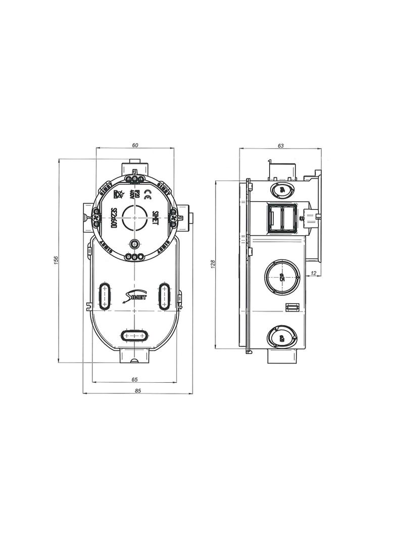 SE2x60 ,  Puszka do istalacji elementów elektronicznych, podtynkowa, szeregowa, niebieski