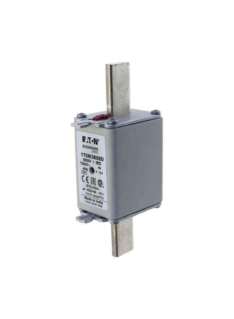 FUSE 40A 690V aR DIN 1 HSDNH Wkładka szybka 40A 690V aR DIN 1 podwójny wskaźnik 170M3808D EATON