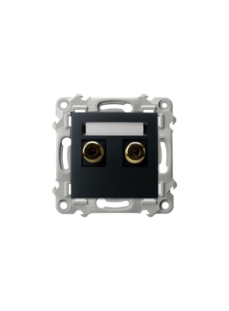 SZAFIR Gniazdo głośnikowe pojedyncze - kolor czarny metalik GGN-1Z/m/33