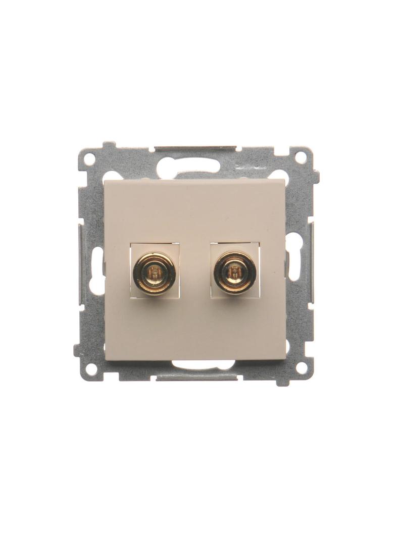 Simon 54 Gniazdo głośnikowe pojedyncze Przekrój przewodów dla wyjścia do 6 mm2 kremowy