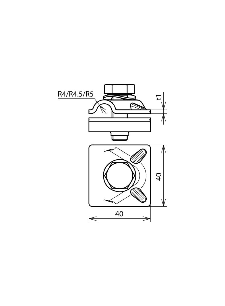 Zacisk uniwersalny MV z podkładką sprężystą, do drutu 10 mm, stal nierdzewna NIRO