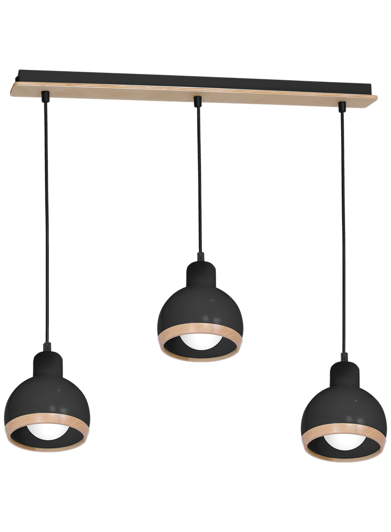 lampa wisząca Oval 3xE27 czarna MLP7046 Milagro