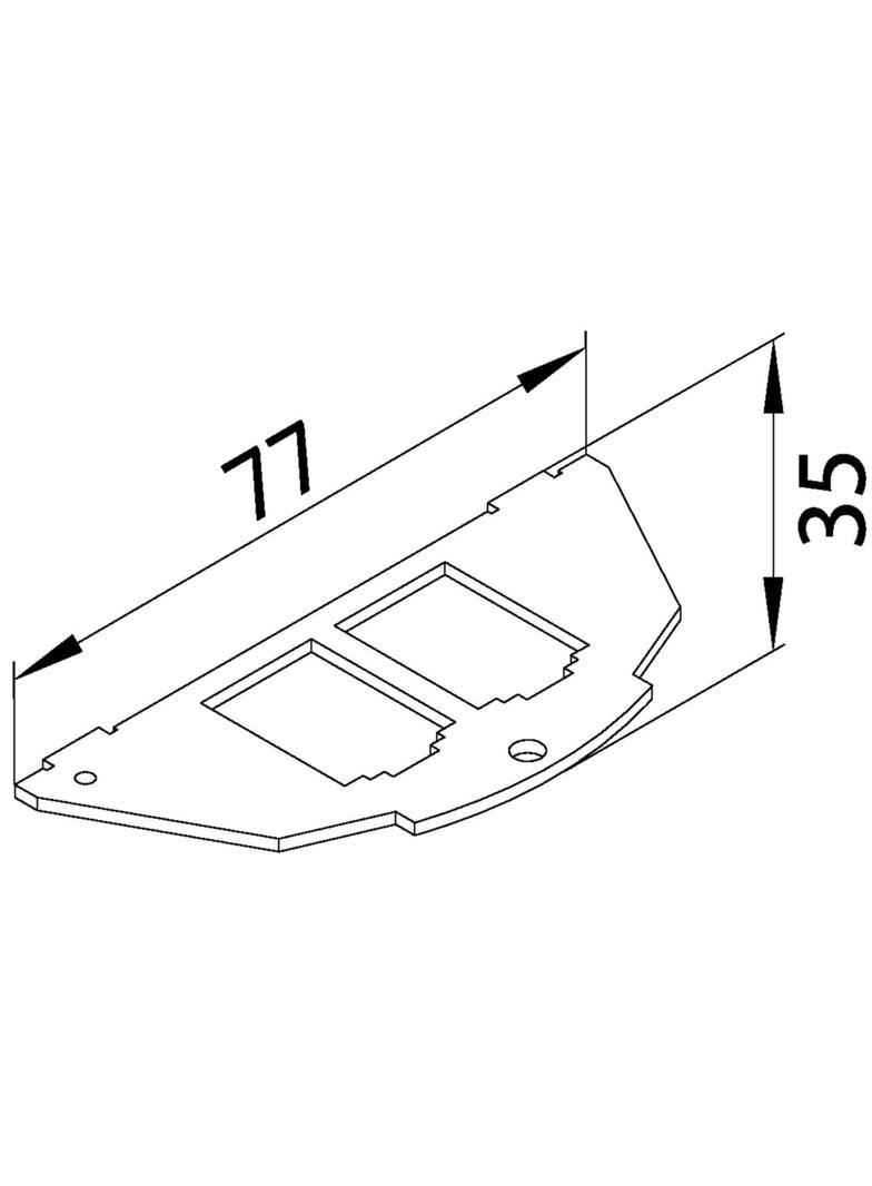 tehalit.VE-EE Płytka montażowa 2xRJ Typ 03 BTR 19,5x14,85