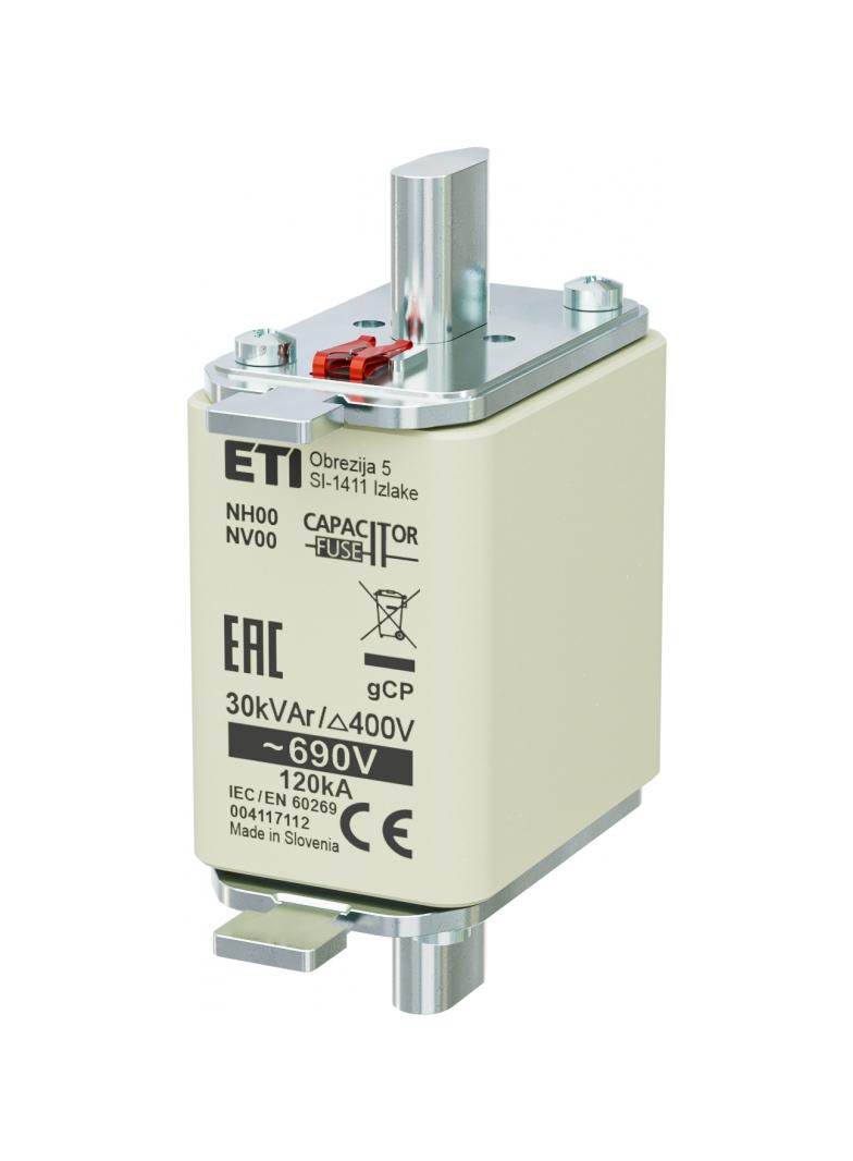 Wkładka topikowa NH kondensatorowa NH00 gCP 30kVAr/690V 004117112 ETI