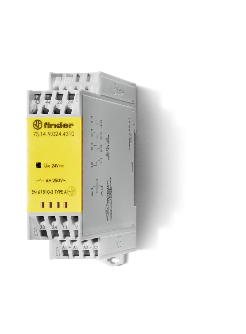 Przekaźnik z mechanicznie sprzężonymi zestykami 3 Z + 1 R; 6A; 24V DC; zacisk sprężynowy