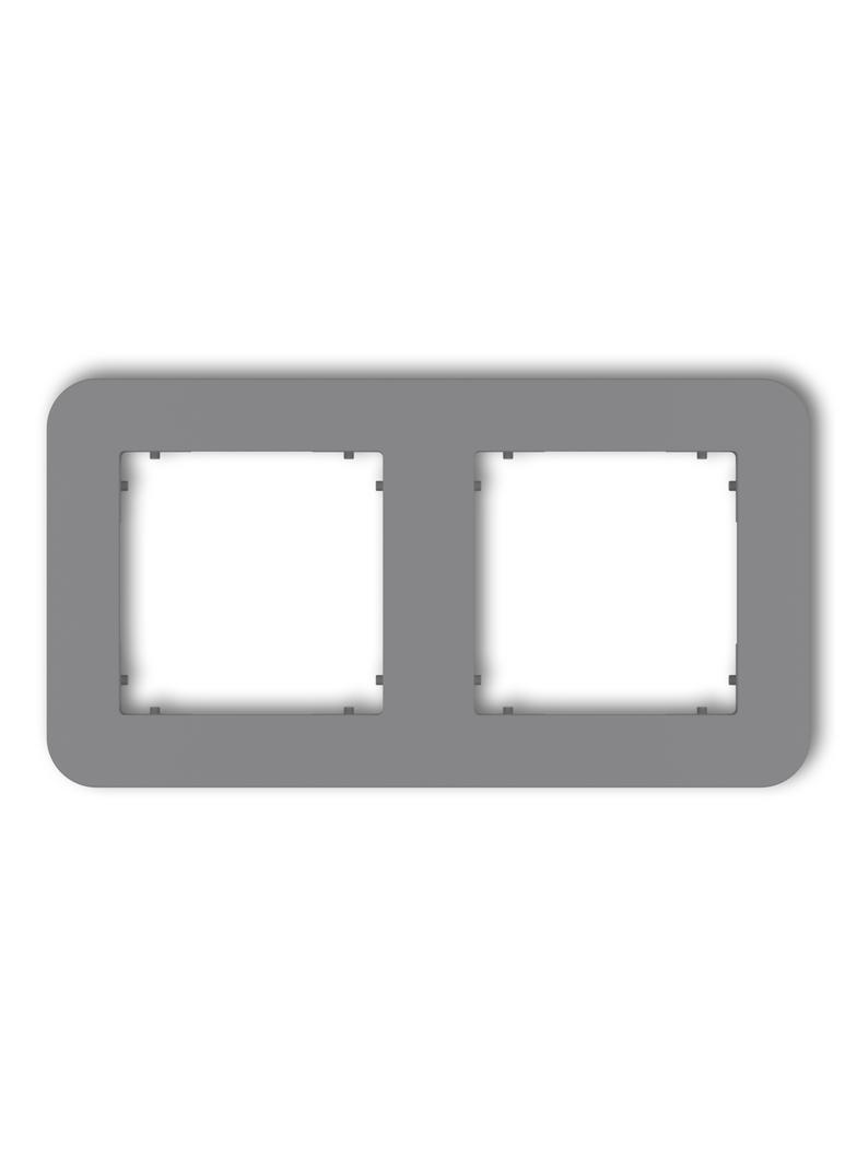 MINI Ramka uniwersalna podwójna zaokrąglona z tworzywa szary mat