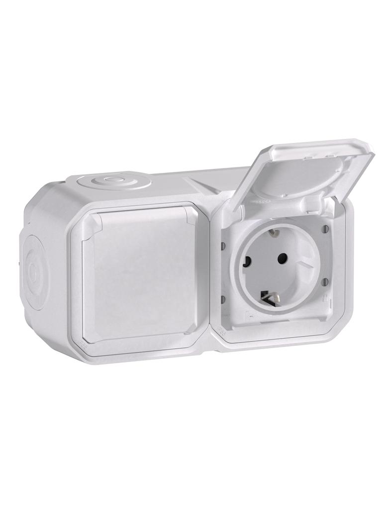NOWE PLEXO - GNIAZDO SCHUKO 2X2P+Z POZIOME KOMPLET NATYNKOWY 16A-250V BIAŁE 069772L LEGRAND