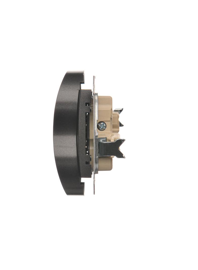 Simon 54 Nature Gniazdo wtyczkowe z uziemieniem z przesłonami podwójne do ramek NATURE 16A 250V zaciski śrubowe antracyt DGZ2MZN.01/48 KONTAKT