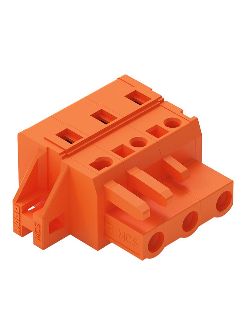 MCS-MIDI Classic gniazdo 3-bieg. pomarańczowy raster 7,62 mm /50szt./ WAGO