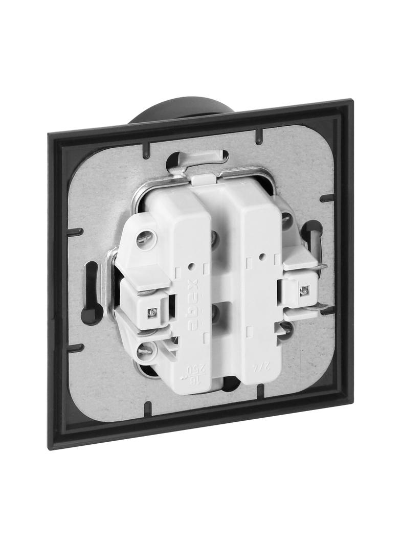 Gniazdo podwójne podtynkowe 2x2P+Z Luna, 16A, 250V, PT-6LR, czarny