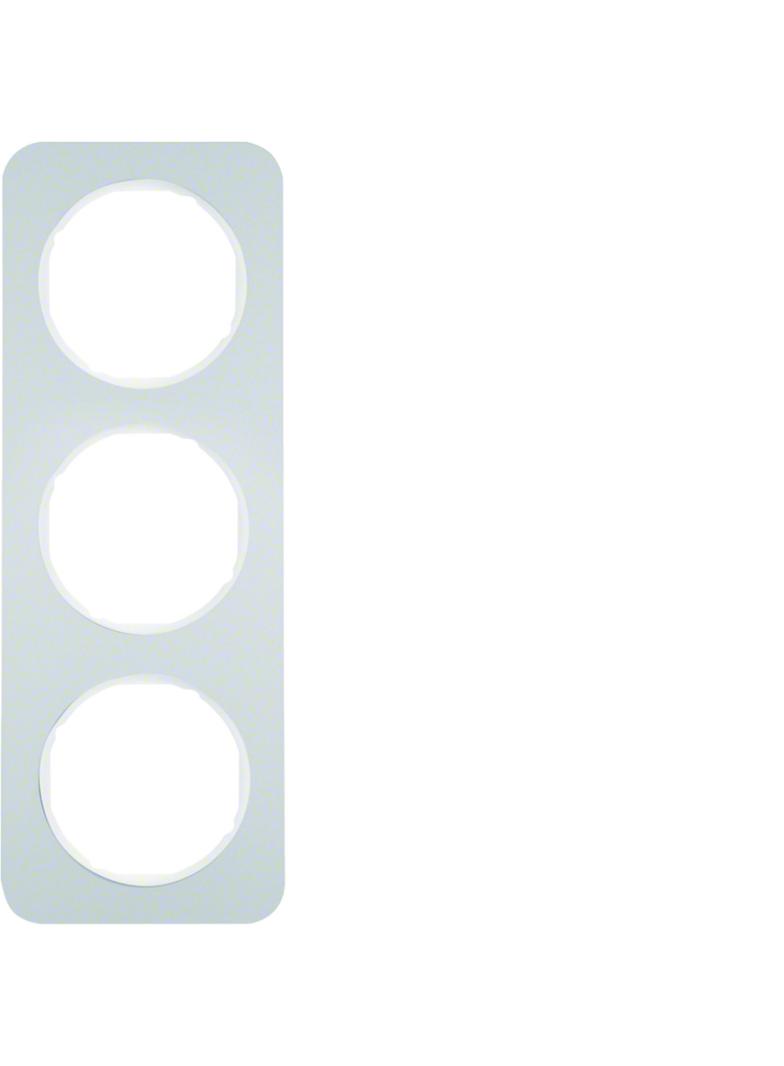 BERKER R.1 Ramka potrójna aluminium/biała 10132174 HAGER