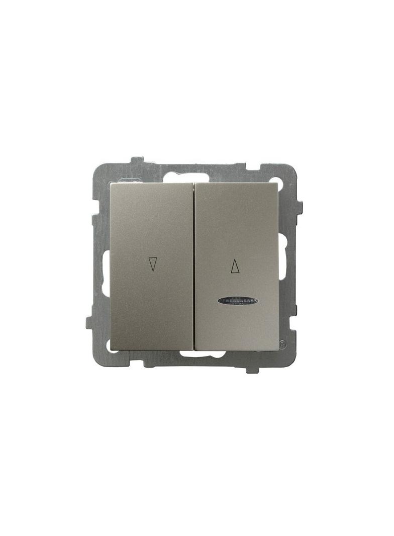 AS Łącznik żaluzjowy z podświetleniem niebieskim z blokadą mechaniczną - kolor satyna light