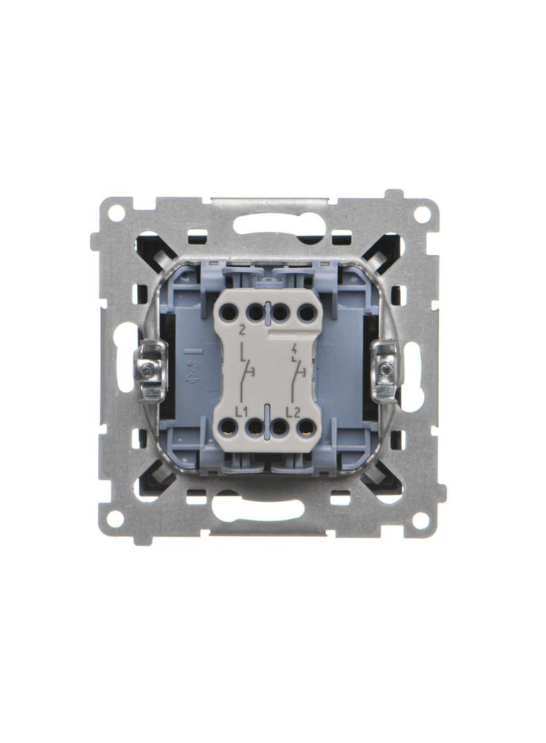 Simon 55 Przycisk zwierny podwójny zwierny bez piktogramu szybkozłączka Czarny mat