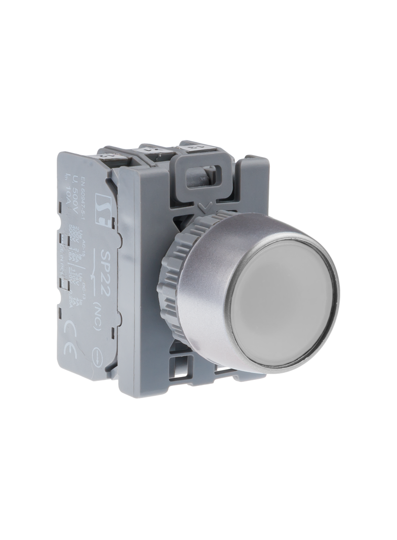 PRZYCISK KRYTY PODŚW BIAŁY 1ZW 1ROZ PIERŚCIEŃ CZARNY "START"