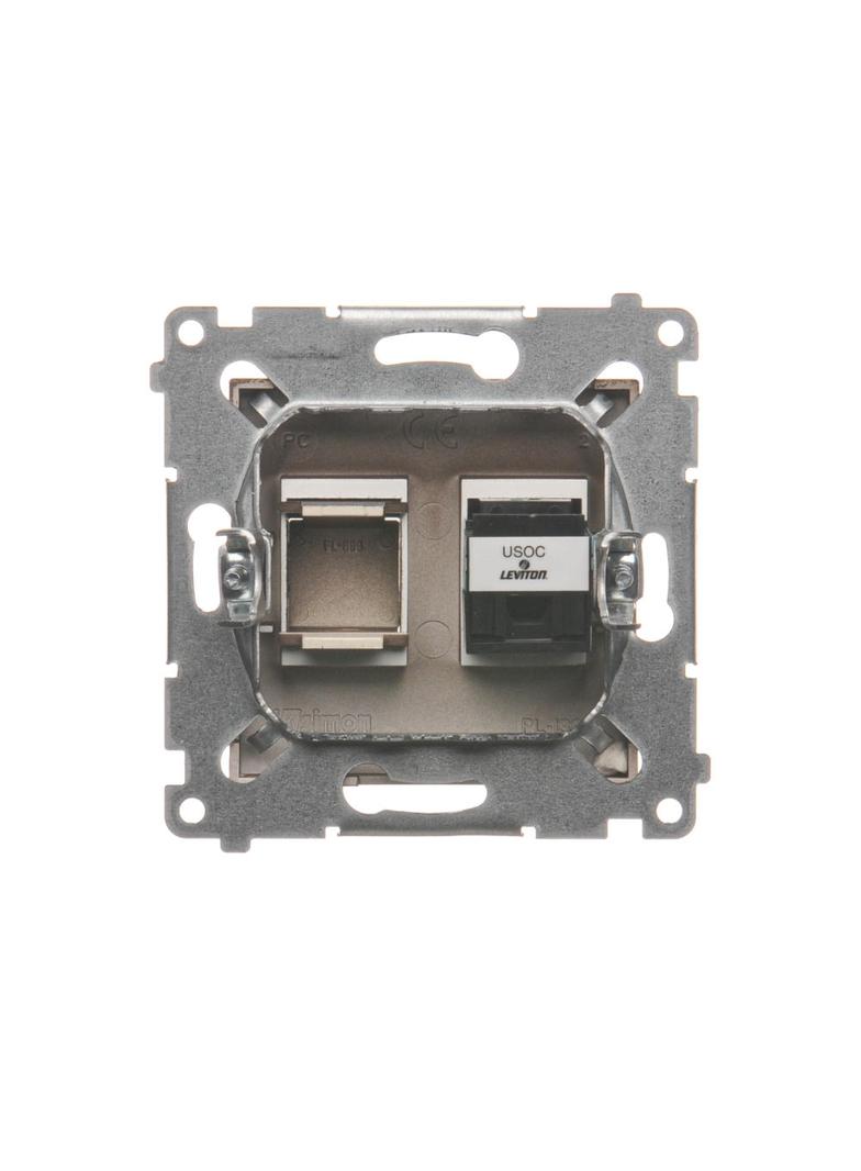 Simon 54 Gniazdo telefoniczne pojedyncze RJ12 brąz mat DT1.01/46 KONTAKT