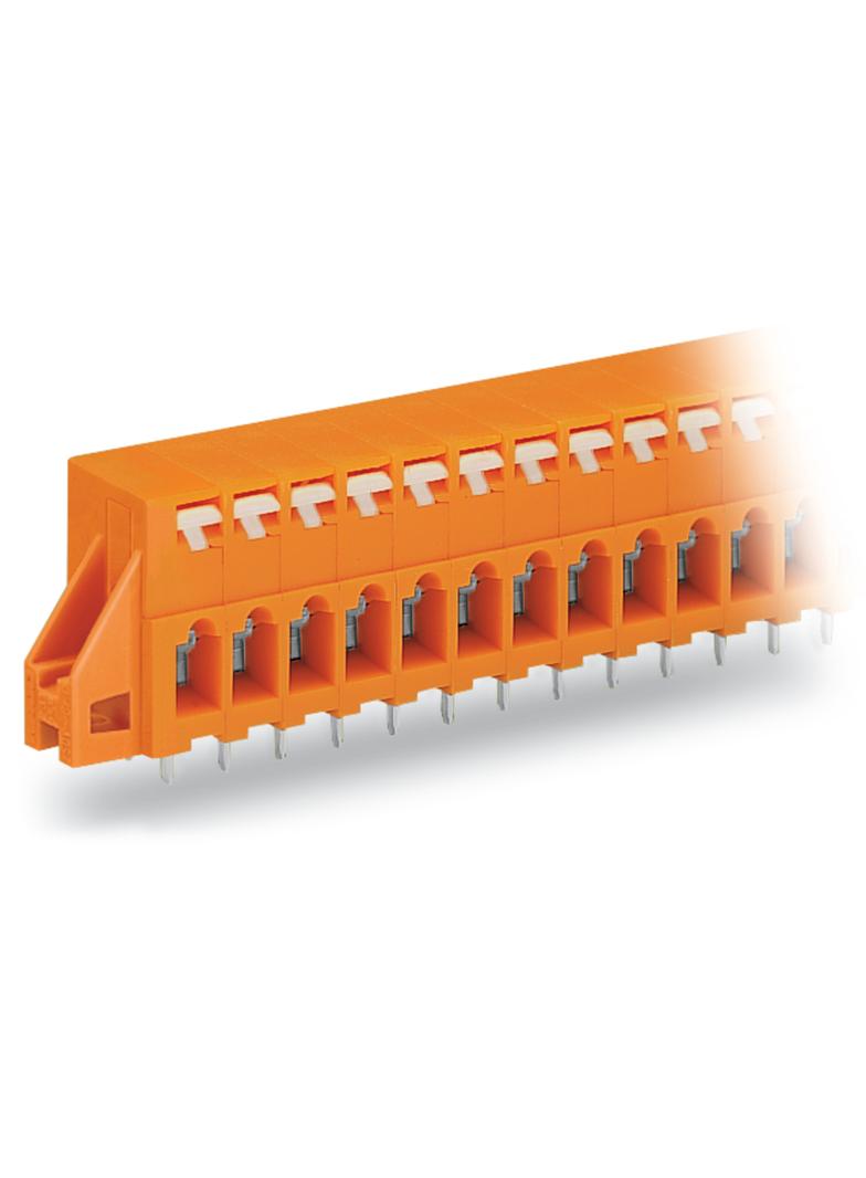 listwa przepustowa do p. drukowanych 7-bieg. pomarańczowa raster 5,08 mm