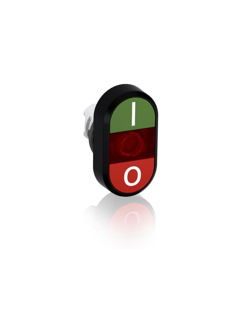 Przycisk podwójny I-0 czerwone pole podświetlany MPD2-11R