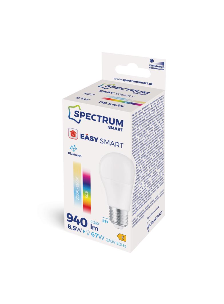 LED GLS 8,5W E-27 230V RGBW+CCT+DIM BTM Spectrum SMART Easy Smart