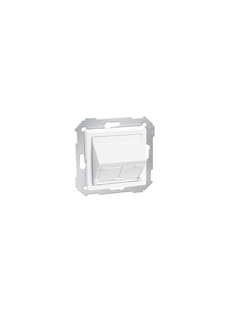 Simon 82 Pokrywa 2x gniazdo RJ45 skośna z żaluzjami . !Wymagane adaptery 2x75001-39 biały 82579-30 KONTAKT