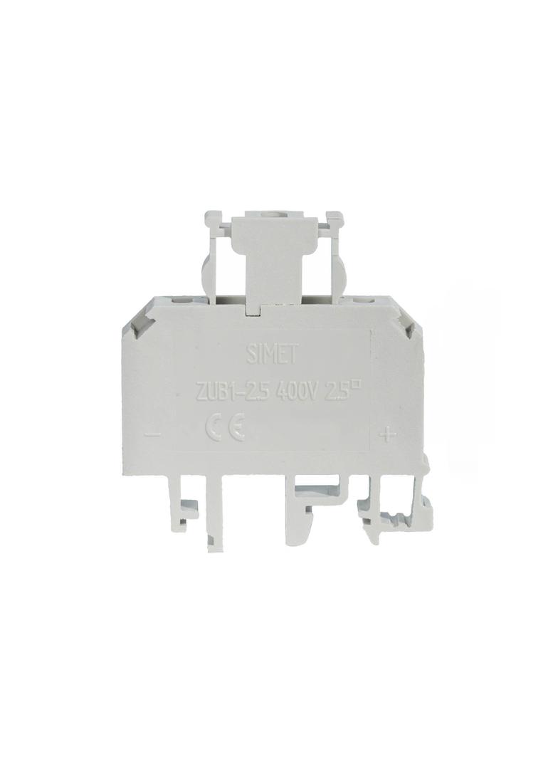 ZUB1-2.5 ,  Złączka szynowa gwintowa z bezpiecznikiem, 2,5 mm2, TS 35, 1 tor, szary