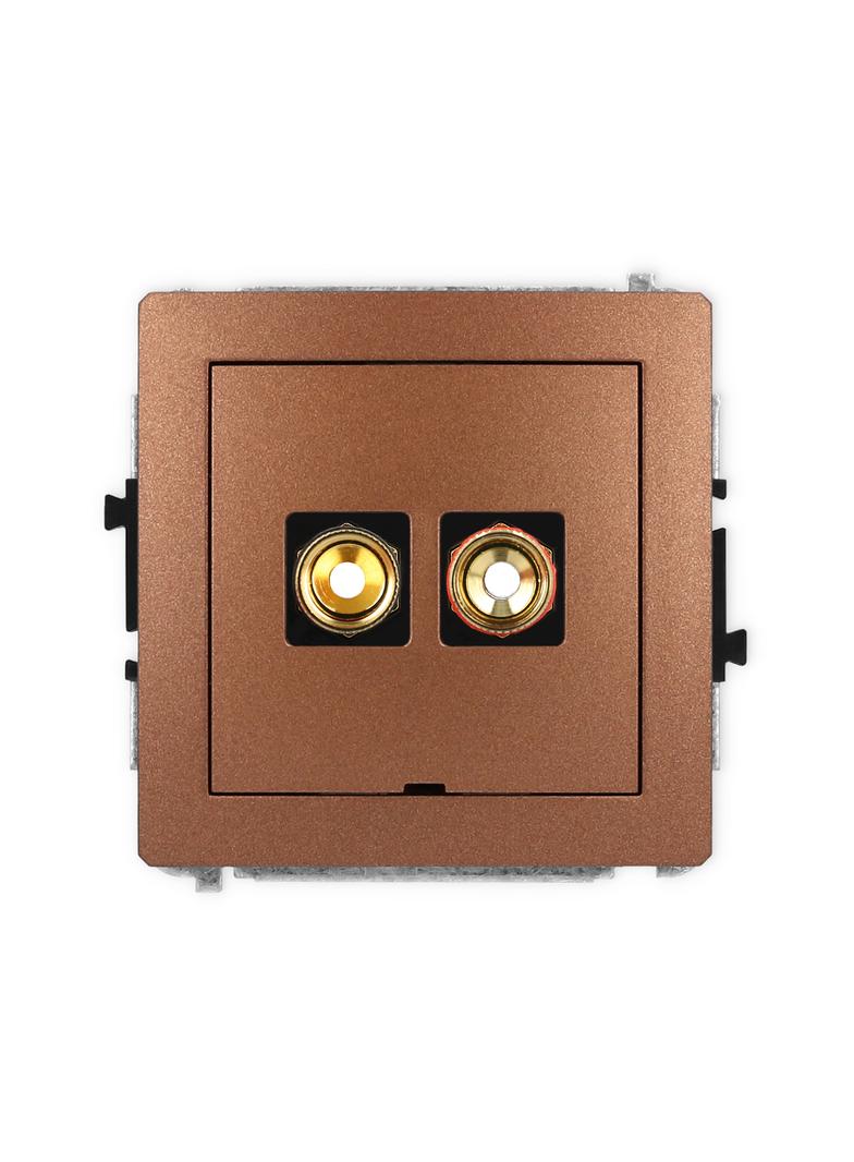 DECO Mechanizm gniazda głośnikowego pojedynczego, bez pola opisowego (typu banan - czerwony i czarny