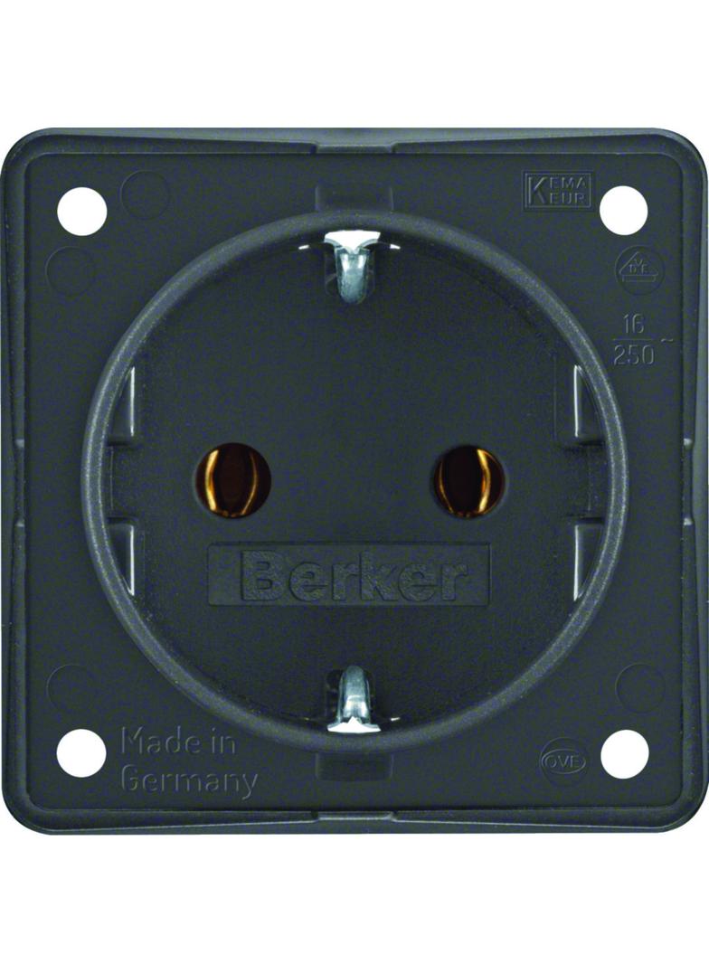 BERKER Integro Flow Gniazdo SCHUKO antracyt 947782505 HAGER