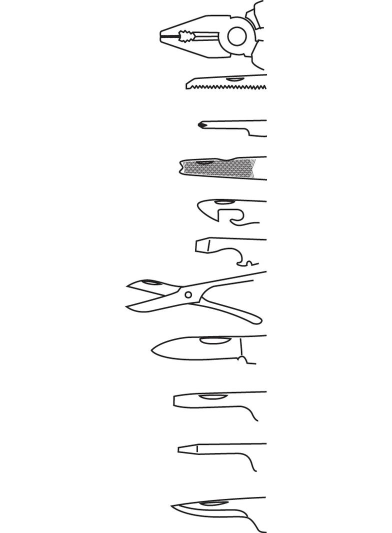 Narzędzie wielofunkcyjne, z LED, zestaw 12 szt.