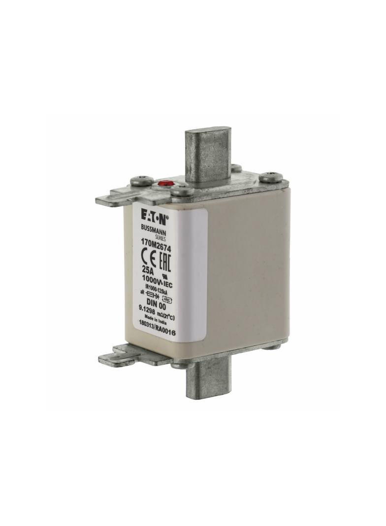 25A 1000V aR DIN 00 TYPE T FUSE Wkładka szybka 25A AC 1000V DIN 00 aR DIN IEC nieizolowane 170M2674