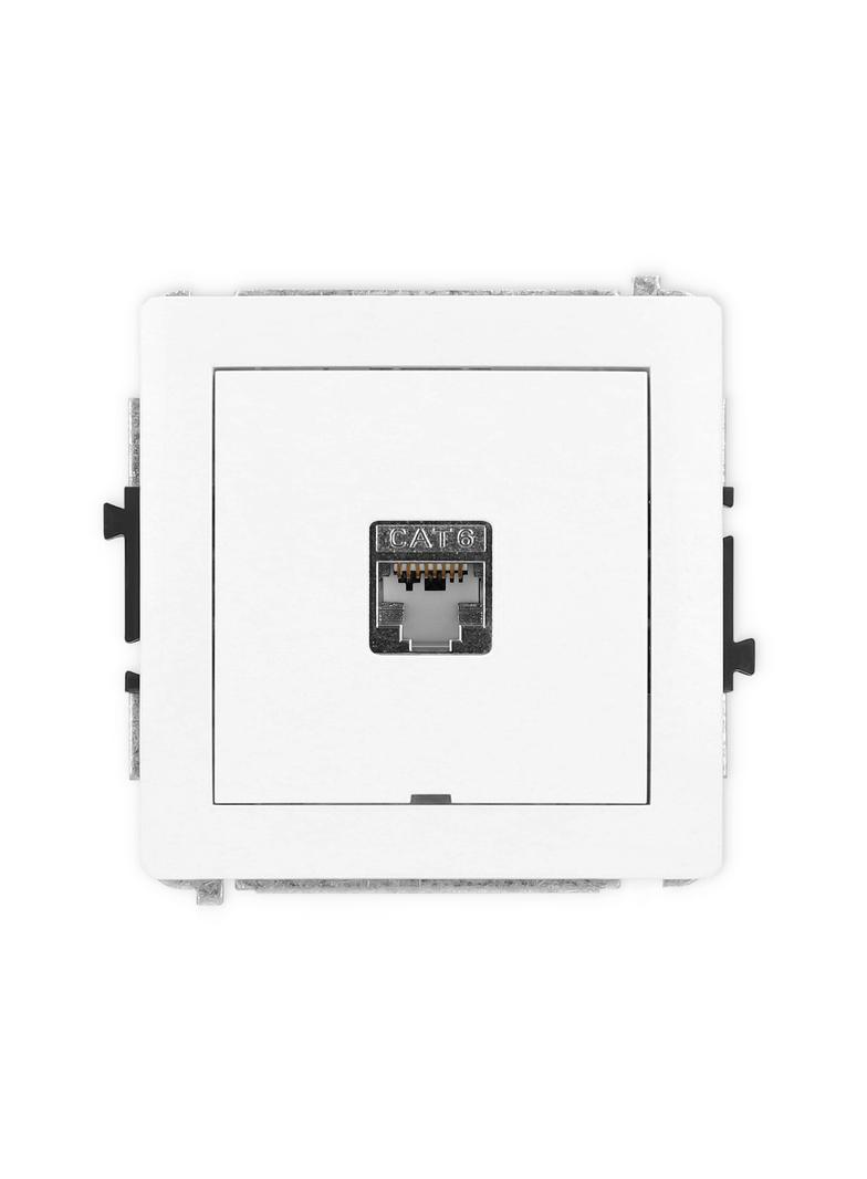 DECO Mechanizm gniazda komputerowego pojedynczego 1xRJ45, kat. 6, ekranowany, 8-stykowy, bez pola op