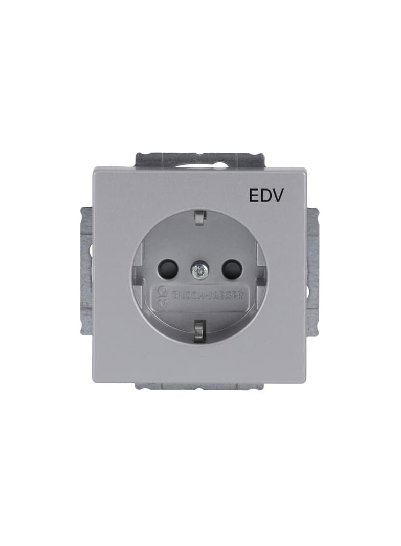 FUTURE Gniazdo SCHUKO Z nadrukiem „EDV” Z szybkozłączami Z uziemieniem, 2P+E Z przesłonami aluminiow 2CKA002013A5273 ABB