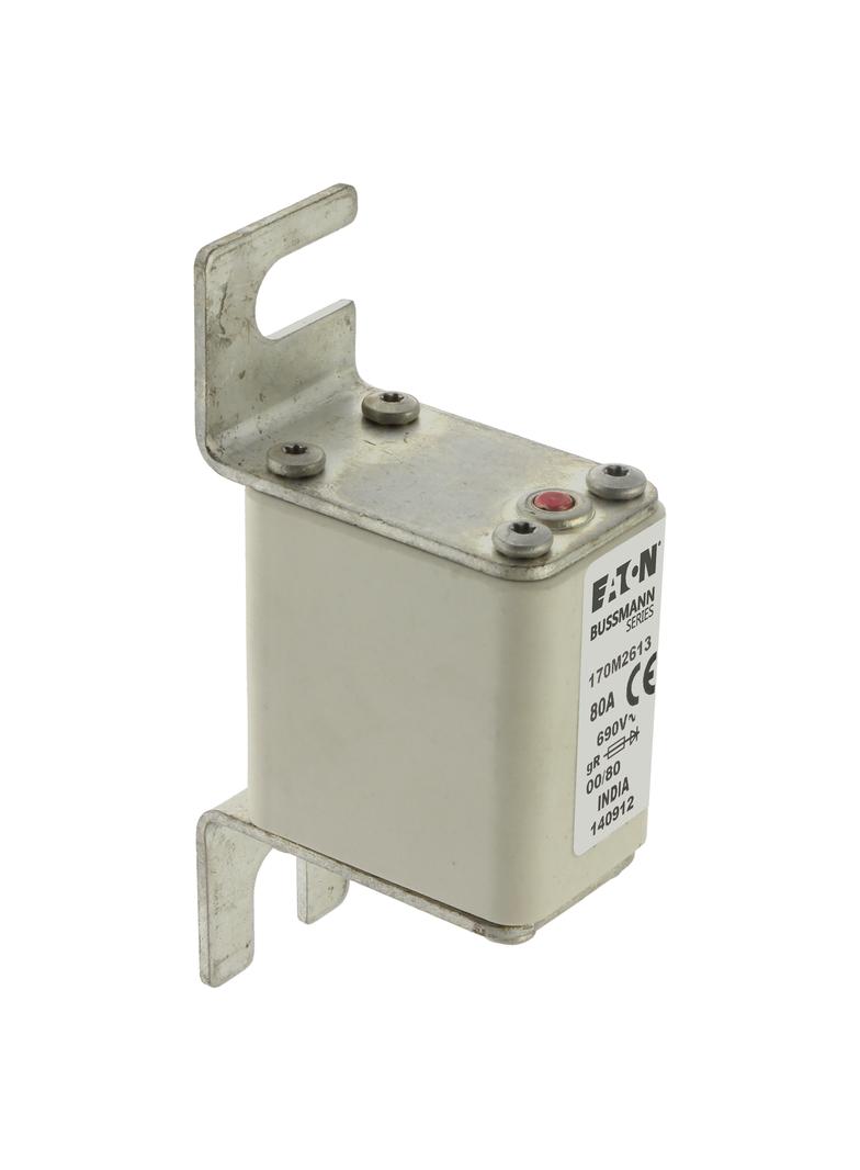 80A 690V IEC gR 00/80 SQ. BODY IND. FUSE Wkładka szybka 80A AC 690V DIN 00 30x51x100 mm g 170M2613 E