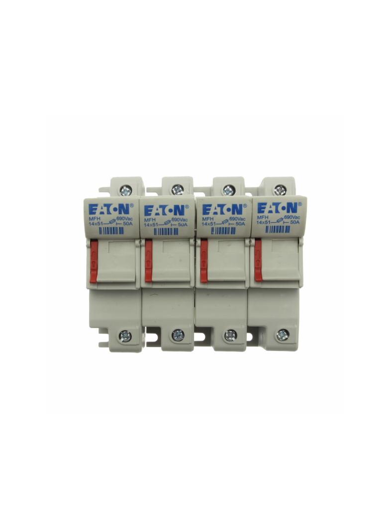 4 pole 14x51 MFH Podstawa wkładki cylindrycznej 14x51 4P 50A 690VAC CH144DU EATON