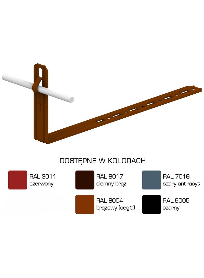AN-20KL/LA/-N Uchwyt dach.regul.pros.Z-zag. L=42cm,H=10cm /LA/