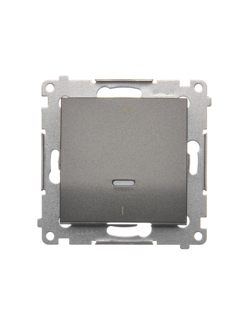 Simon 54 Łącznik dwubiegunowy z podświetleniem LED 10A 250V szybkozłączka antracyt DW2L.01/48 KONTAKT