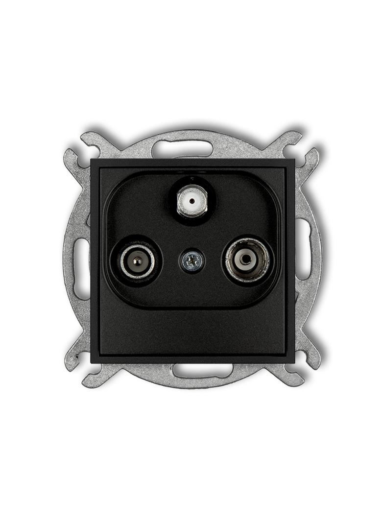 ICON Mechanizm gniazda abonenckiego RTV-SAT końcowego multimedialnego (Internet) czarny mat