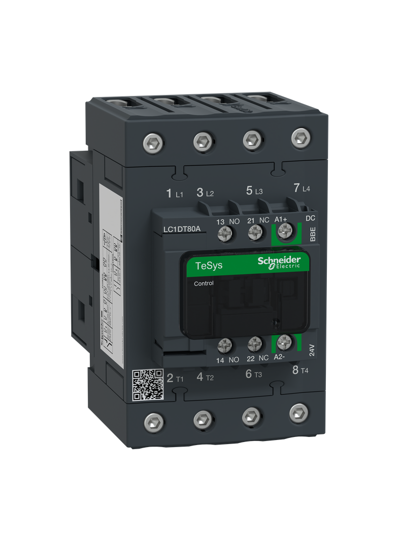Stycznik, TeSys Deca, 80A, cewka 24VDC, 4NO, ze złączem EverLink