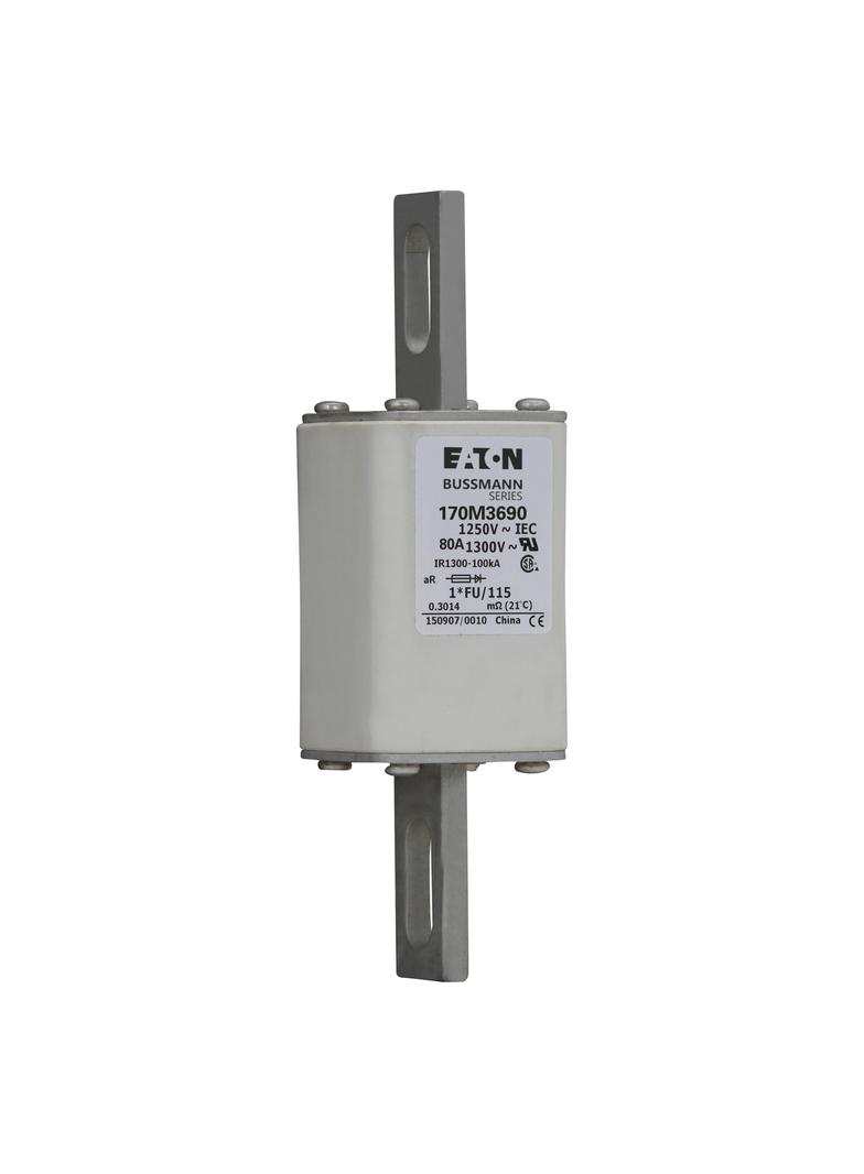 FUSE 80A 1250V 1*FU/115 AR CU Wkładka szybka 80A AC 1250V rozmiar 1 45x45x156 mm aR, 170M3690 EATON