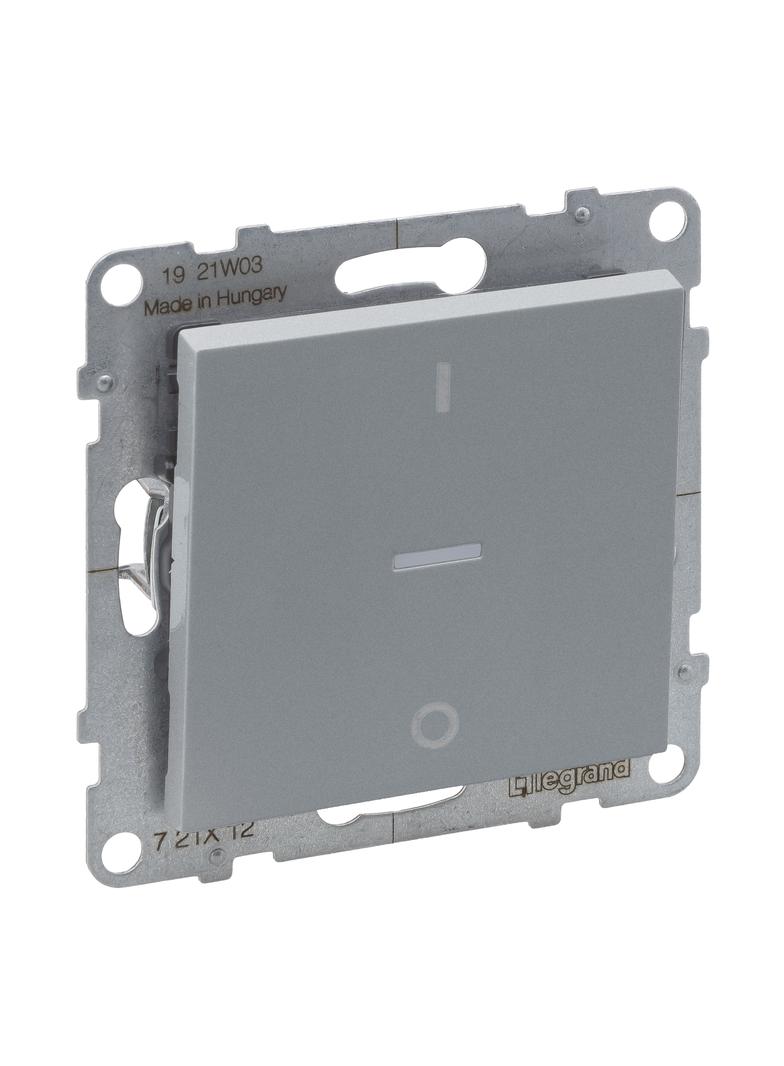 Suno Łącznik Dwubiegunowy Z Podświetleniem - 10 Ax - 250V - Zaciski Śrubowe Aluminium 721312 LEGRAND
