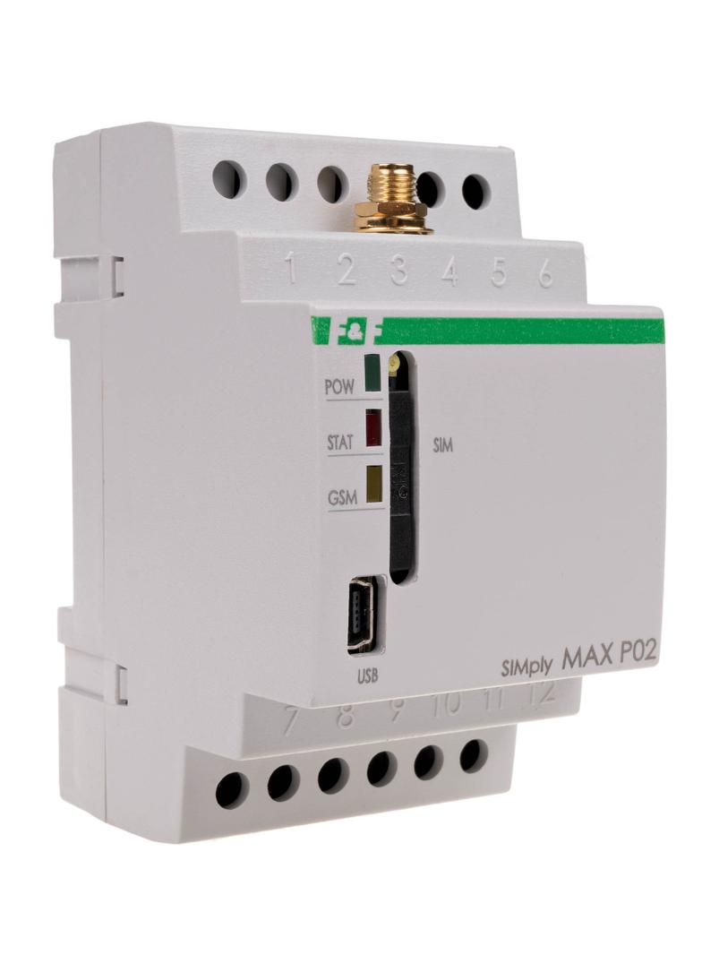 przekaźnik zdalnego sterowania GSM (CLIP); 2xWY, 2xWE; sterowanie bramą zasilanie 230V AC styki 1NO