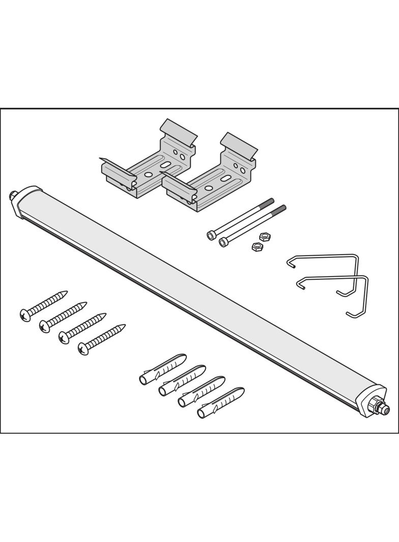 Oprawa DAMP PROOF LED COMPACT 1200 44W 3000K GR IP66