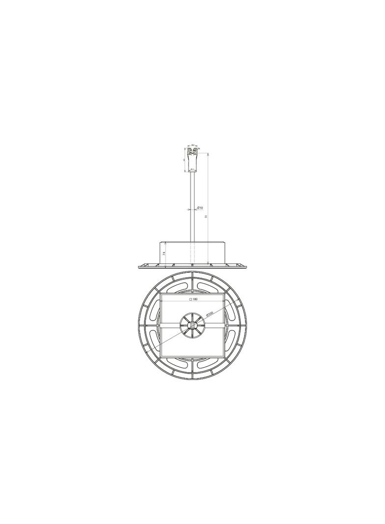Kompletny wspornik DEHNiso-DLH z podstawą betonową i podkładką, na odstęp s=25 cm