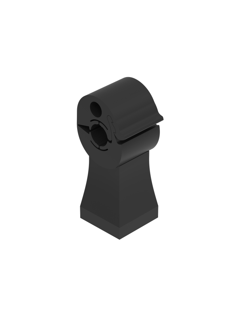 UCHWYT PLASTIKOWY Z ZATRZASKIEM RAL 8017