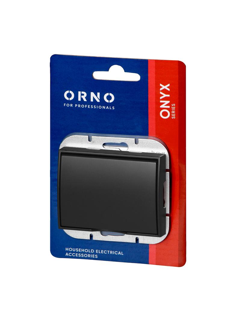 Gniazdo pojedyncze podtynkowe 2P+Z Schuko bryzgoszczelne z klapką Onyx, 16A, 250V, PT-17OH, czarny OR-OE-7505(GS)/BB ORNO