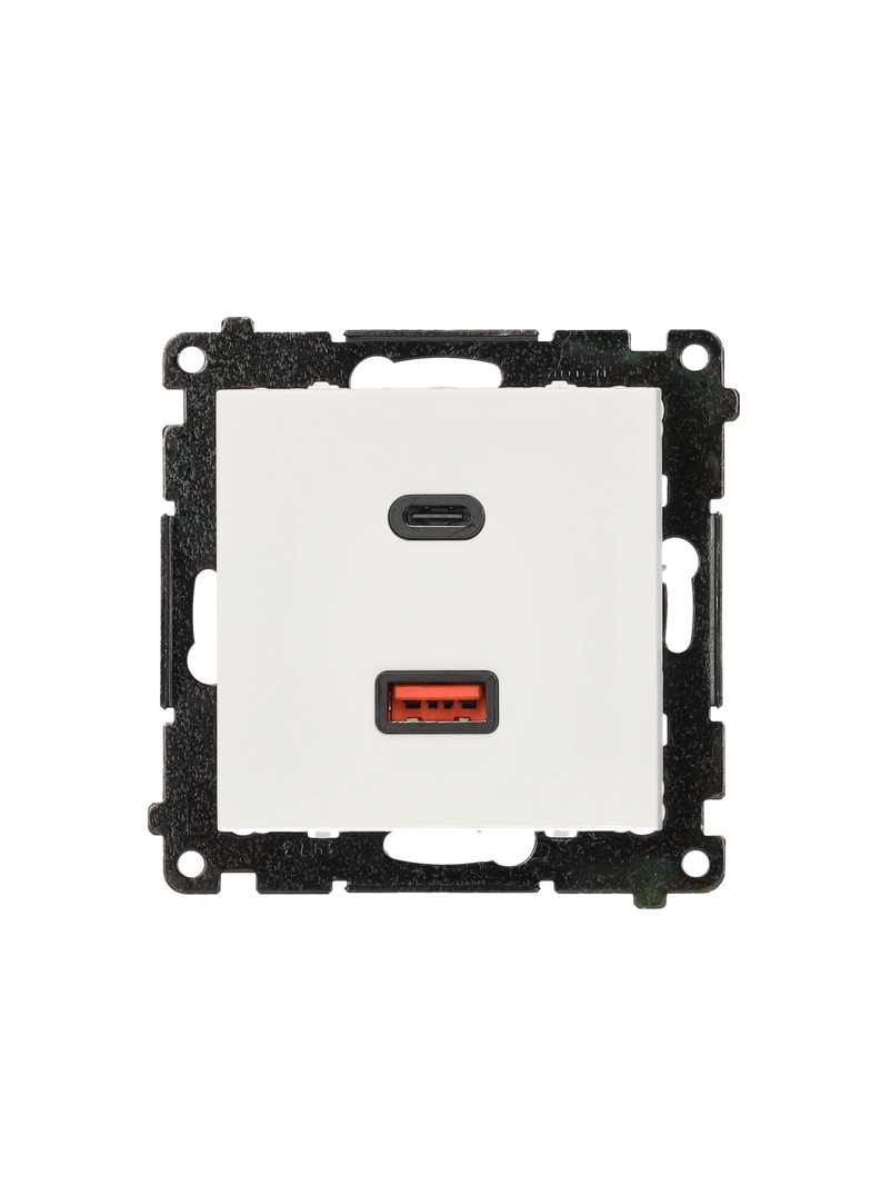 Simon 55 Ładowarka typ USB C+A 30W 230V biały mat TEC2CAQ.01/111 KONTAKT