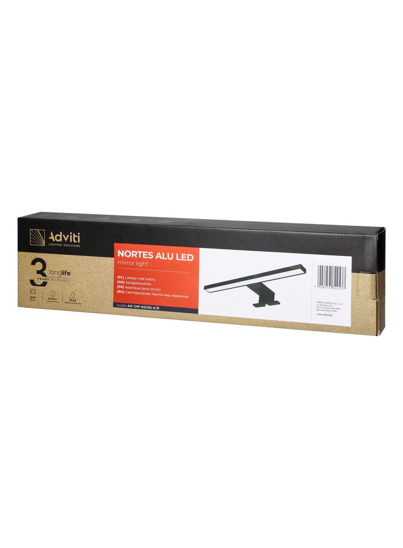 NORTES LED 12W, lampa nad lustro, 900lm, 4000K, dł. 50 cm, aluminium, czarna AD-OM-6208L4/B ORNO