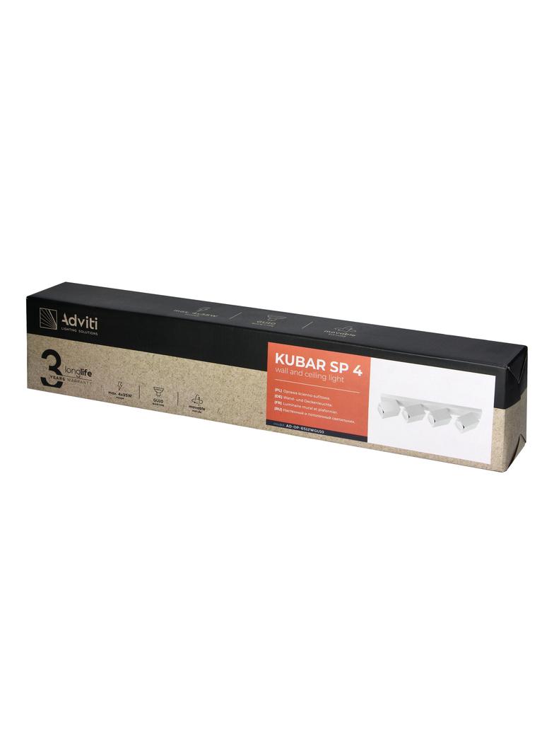 KUBAR SP 4, oprawa ścienno-sufitowa, GU10 max. 4x35W, IP20, biała AD-OP-6512WGU10 ORNO