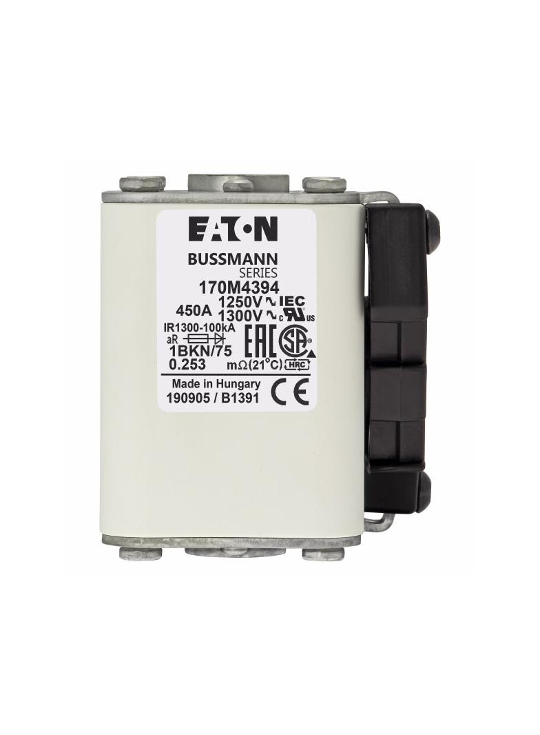 FUSE 450A 1250V 1BKN/75 AR CU Wkładka szybka 450A AC 1250V rozmiar 1 53x69x74 mm aR IEC UL 170M4394
